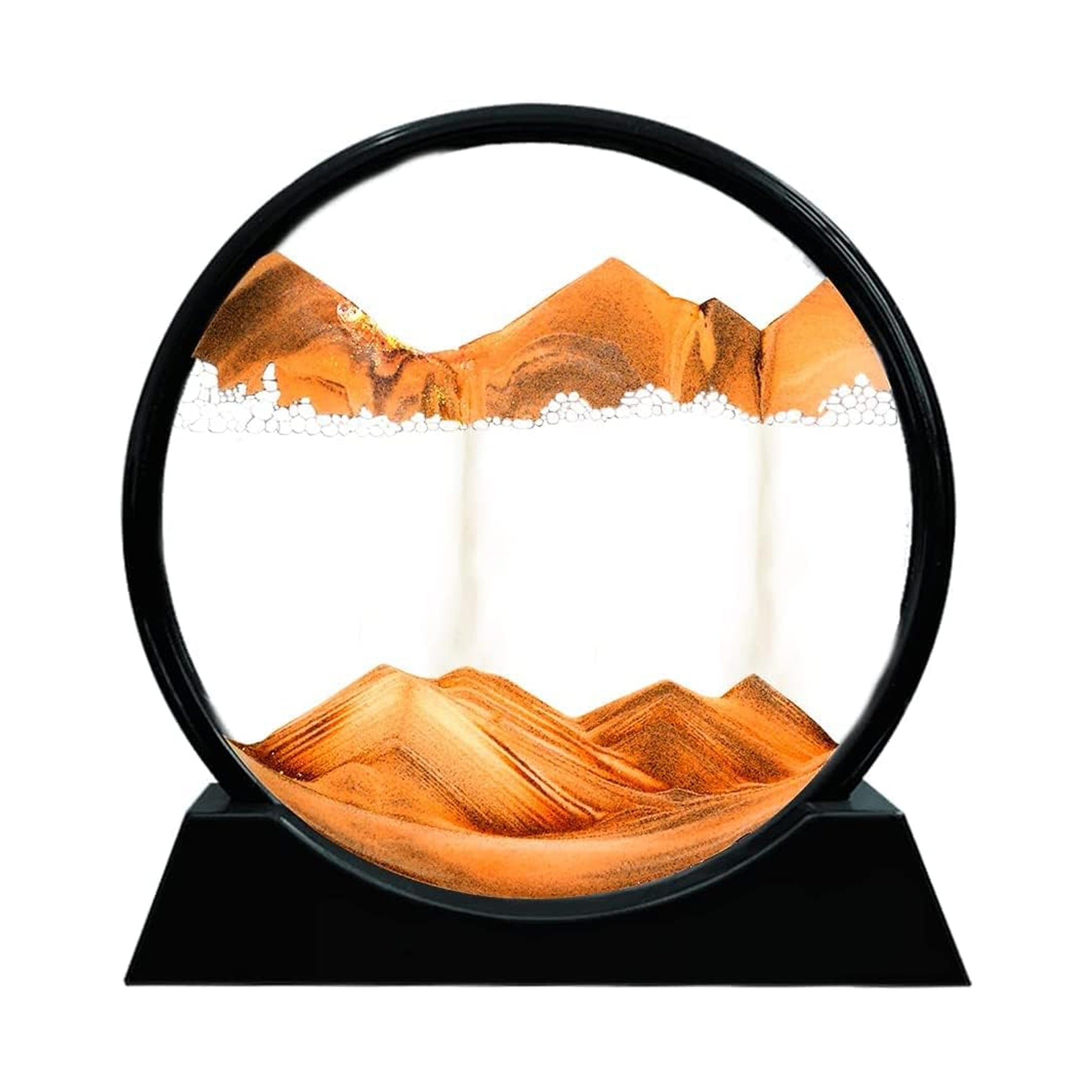 3D Moving Sand Art Picture Glass Liquid Painting Natural Landscape Showpieces for Home Decor, Antique Gifts for Kids, Office Desktop Decoration, Desk Table Decorative (7 Inch)