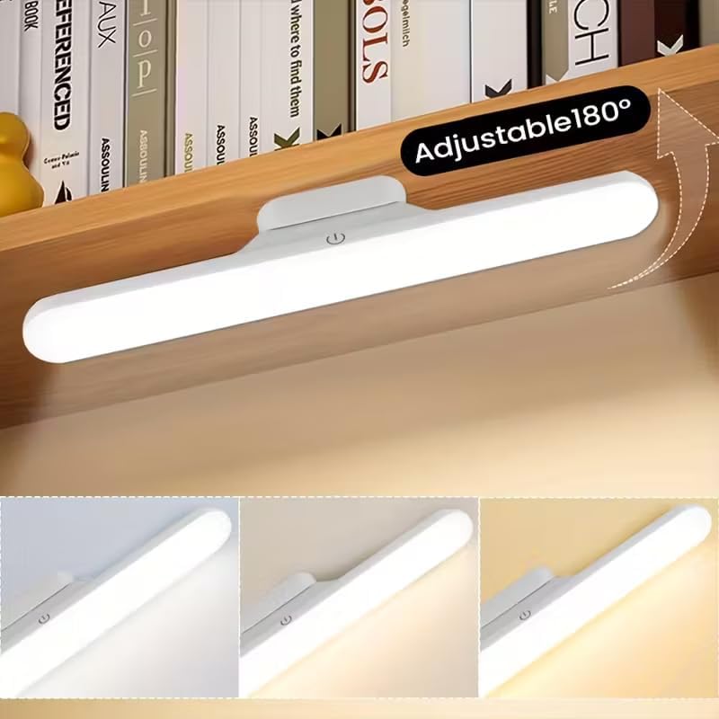 Slim LED Under Cabinet Lamp with Curved Edge, 3 Color Dimmable Modes, 1200mAh Battery, USB Rechargeable Magnetic Mount LED Light Bar for Kitchen, Closet, Wardrobe & Bedroom Lighting (1 Pcs)
