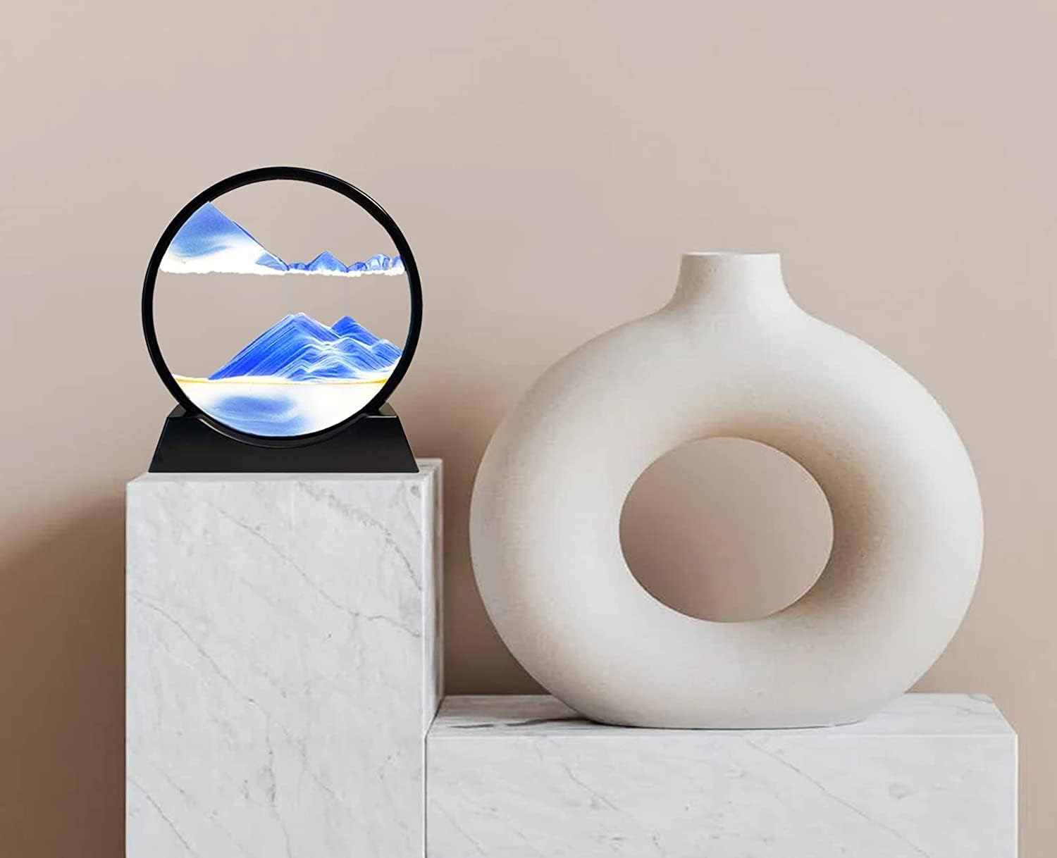 3D Moving Sand Art Picture Glass Liquid Painting Natural Landscape Decor For Stress Relief