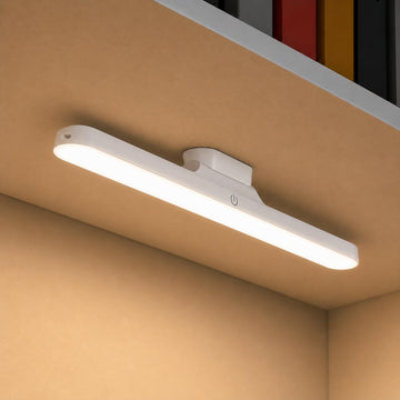 Slim LED Under Cabinet Lamp with Curved Edge, 3 Color Dimmable Modes, 1200mAh Battery, USB Rechargeable Magnetic Mount LED Light Bar for Kitchen, Closet, Wardrobe & Bedroom Lighting (1 Pcs)