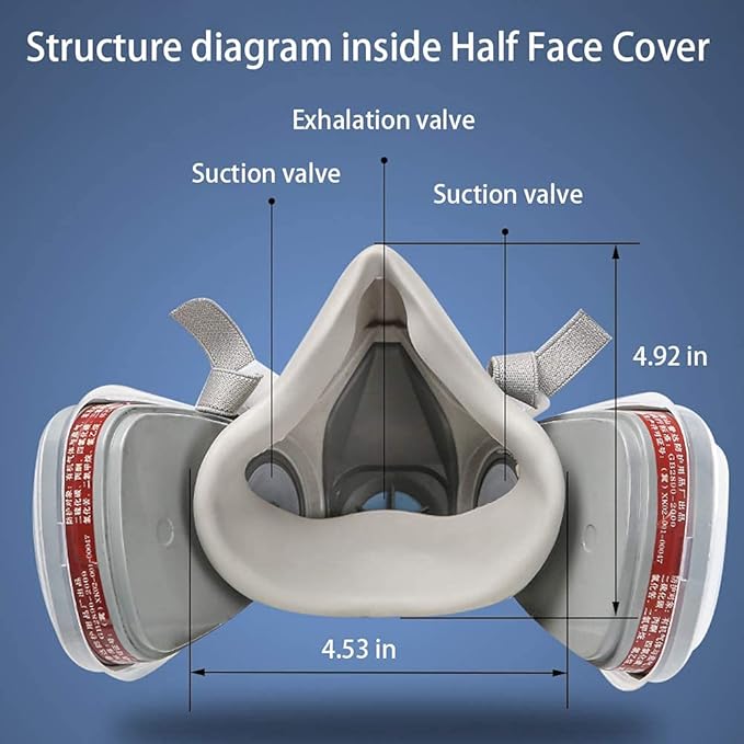 Reusable Respirator Mask, Reusable Half Face Cover Gas Mask with Safety Glasses, Anti-Gas, Anti-Dust, Filters for Painting, Welding, Polishing, Woodworking, Epoxy Resin and DIY Project