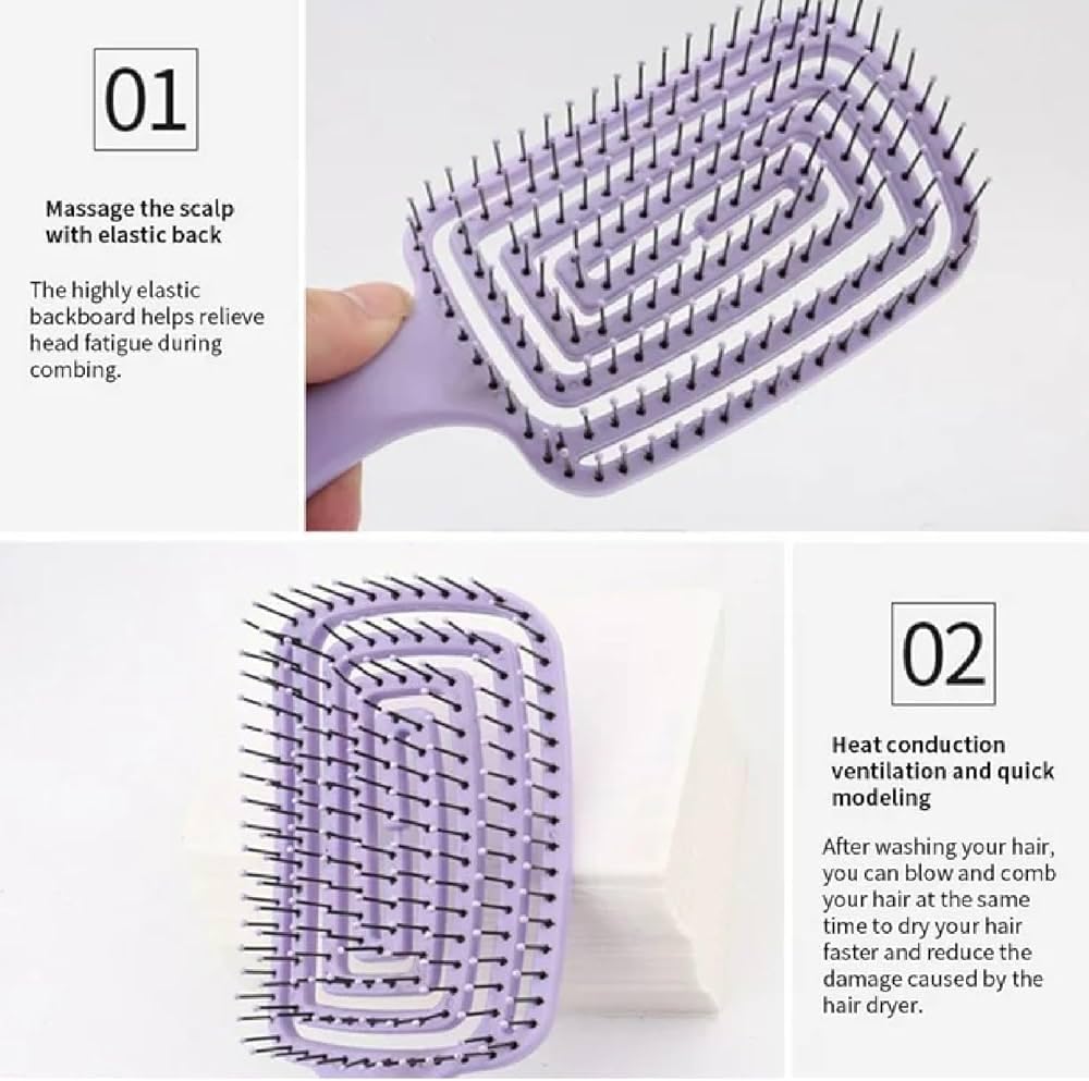 Premium 3D Detangling Hair Brush for Women & Men- Anti Hair Fall Comb for Curly, Wavy & Straight Hair | Hair Straightening Brush, Wet & Dry Styling Brush | Scalp Massager, Frizz Control & Tangle Free Grooming Brush