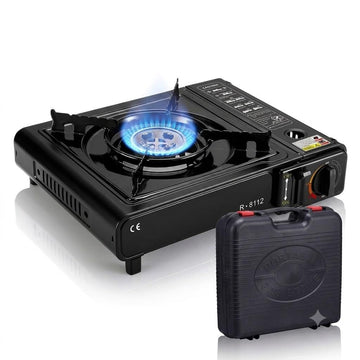 Portable Camping Gas Stove with Carry Case | Dual Fuel Butane & LPG Stove for Outdoor Cooking | Compact Travel Camping Stove for Hiking, Trekking, Picnic & Emergency Backup Cooking
