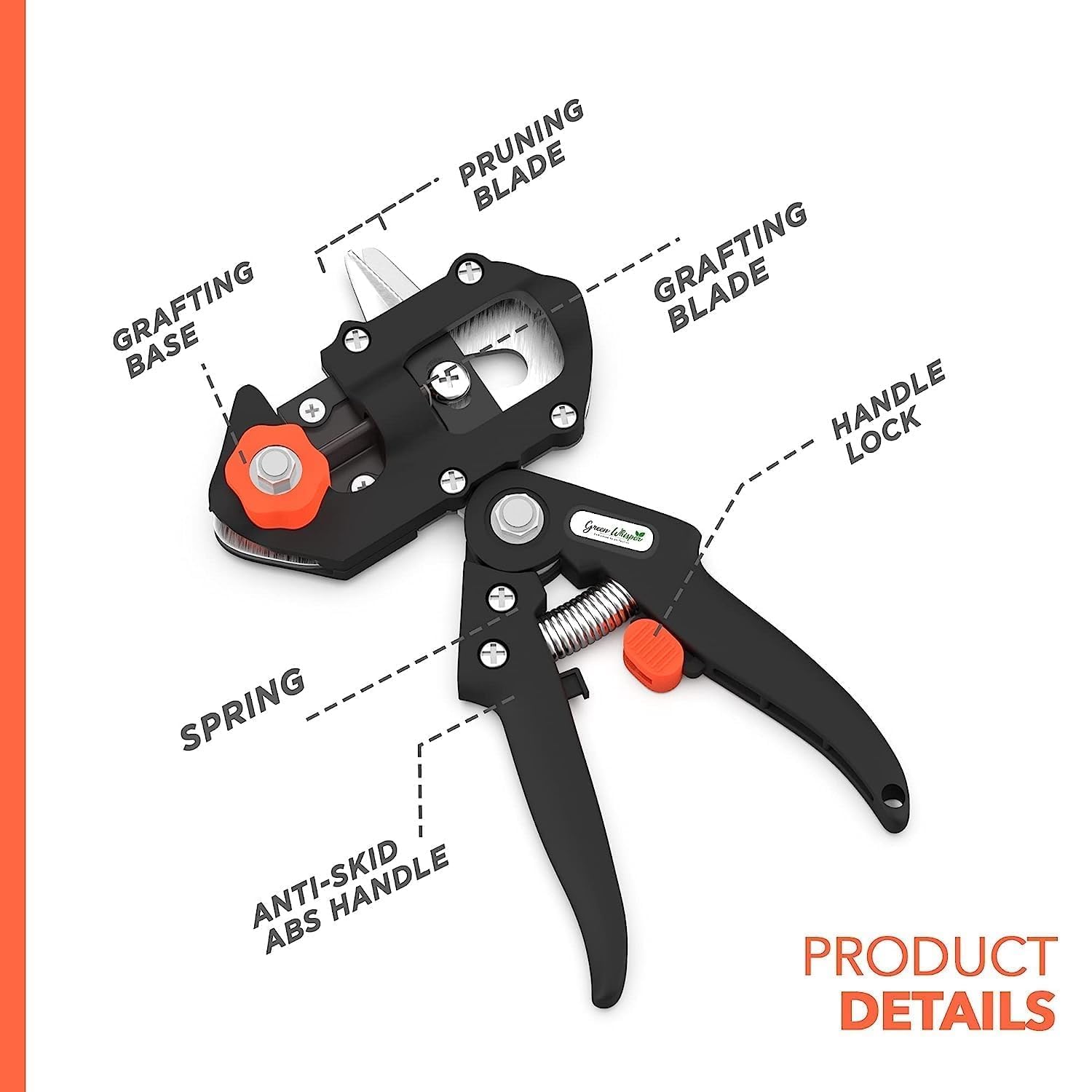 2 In 1 Garden Grafting Tool Pruner Kit For Plants, Plant Cutter For Garden, Grafting Tools For Plants, Precision Garden Grafting Tool With 3 Replaceable SK5 Steel Blades (Ω, U, V-Cut)
