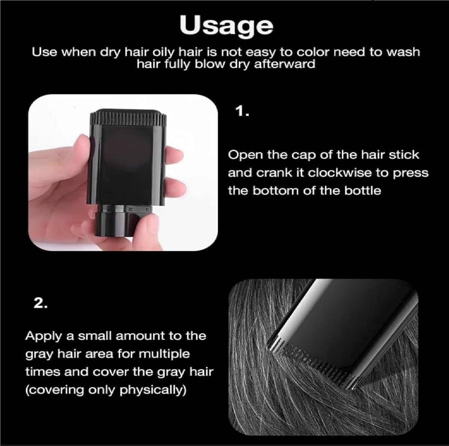 New Hair Color Comb Stick, Hairdressing Wand, Waterproof And Sweat-proof Instant Hair Dye Stick Grey Hair Coverage For Men & Women, Touch-Up With Comb Applicator, Easy Application