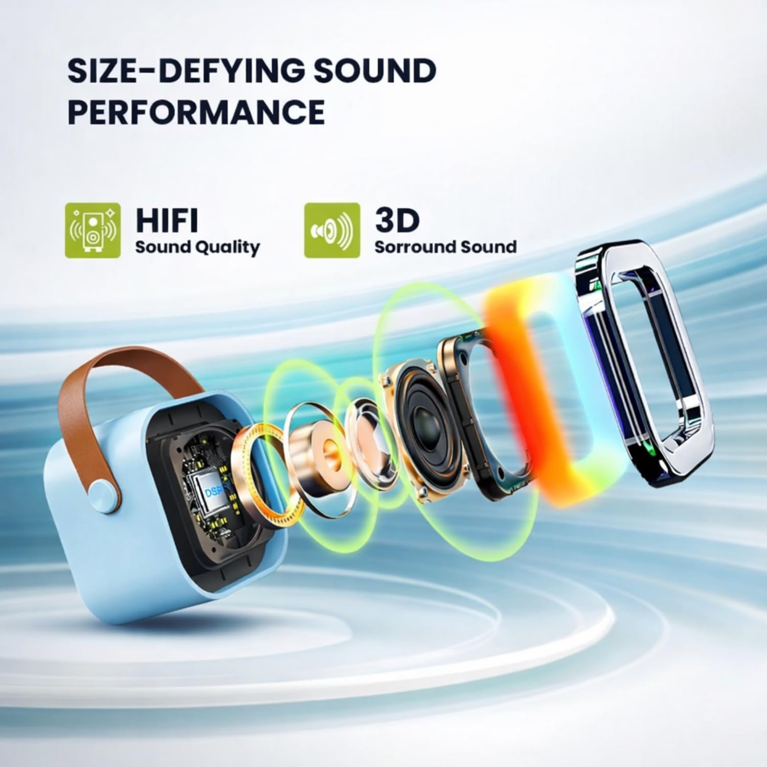 ortable Bluetooth Speaker 10W with Wireless Karaoke Mic, Bluetooth 5.1, 8H Playtime, 5 Voice Change Effects, RGB LED Lights, TF Card Support, Type-C Charging, Mini Wireless Speaker