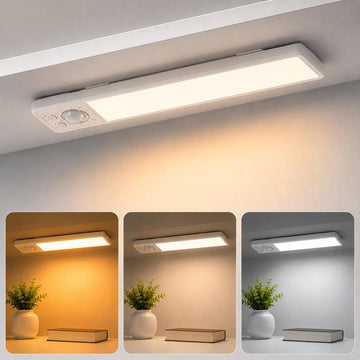 Under Cabinet Lights Rechargeable, Motion Sensor Under Cabinet LED Light, 3 Color Modes Wireless Rechargeable Closet Light, Super Bright Stick-On Light Bars for Kitchen (20 CM)