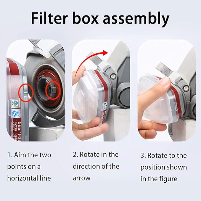 Reusable Respirator Mask, Reusable Half Face Cover Gas Mask with Safety Glasses, Anti-Gas, Anti-Dust, Filters for Painting, Welding, Polishing, Woodworking, Epoxy Resin and DIY Project