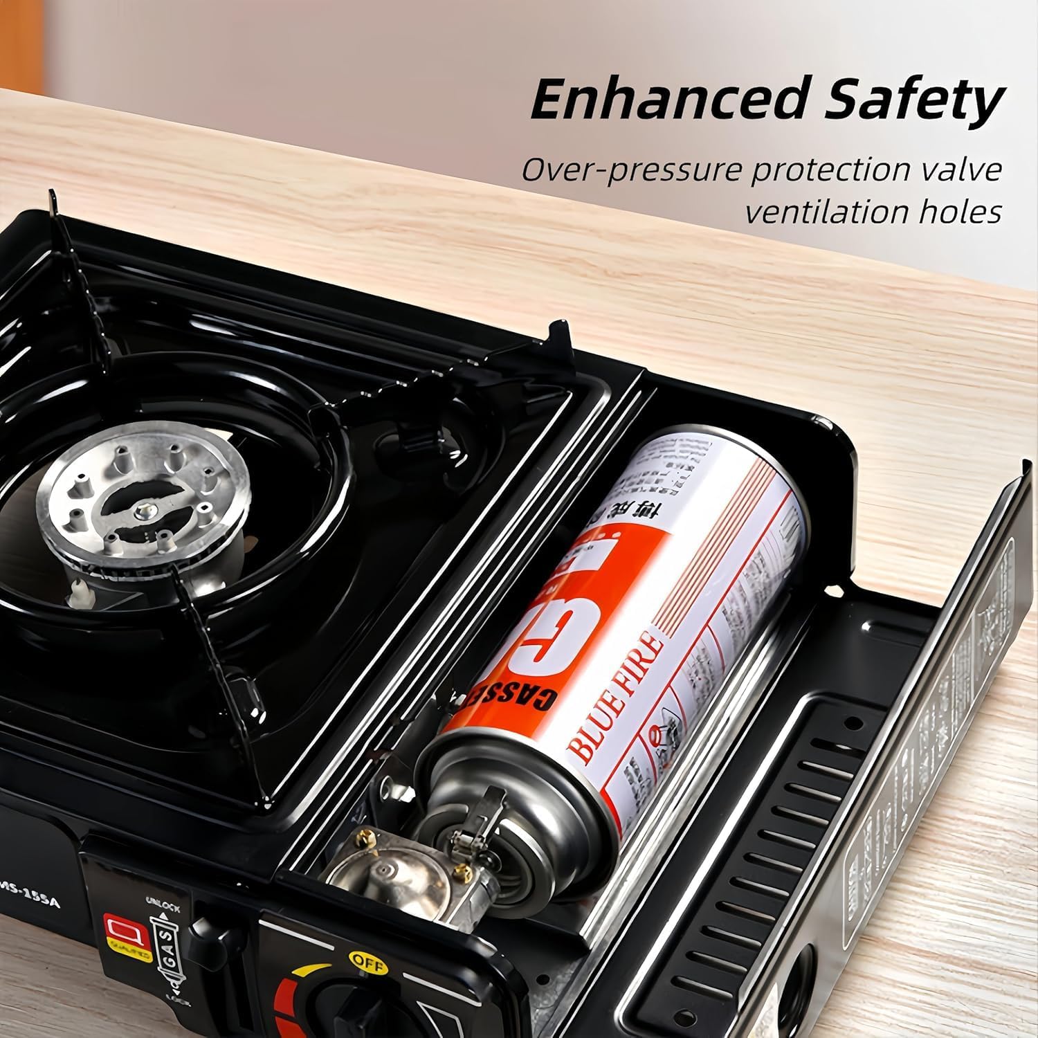 Portable Camping Gas Stove with Carry Case | Dual Fuel Butane & LPG Stove for Outdoor Cooking | Compact Travel Camping Stove for Hiking, Trekking, Picnic & Emergency Backup Cooking