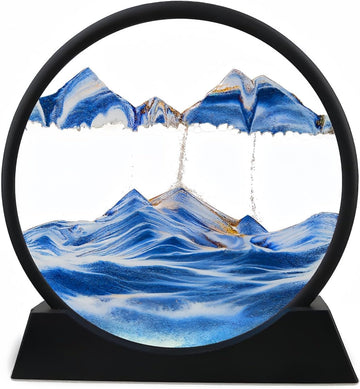 3D Moving Sand Art Picture Glass Liquid Painting Natural Landscape Decor For Stress Relief