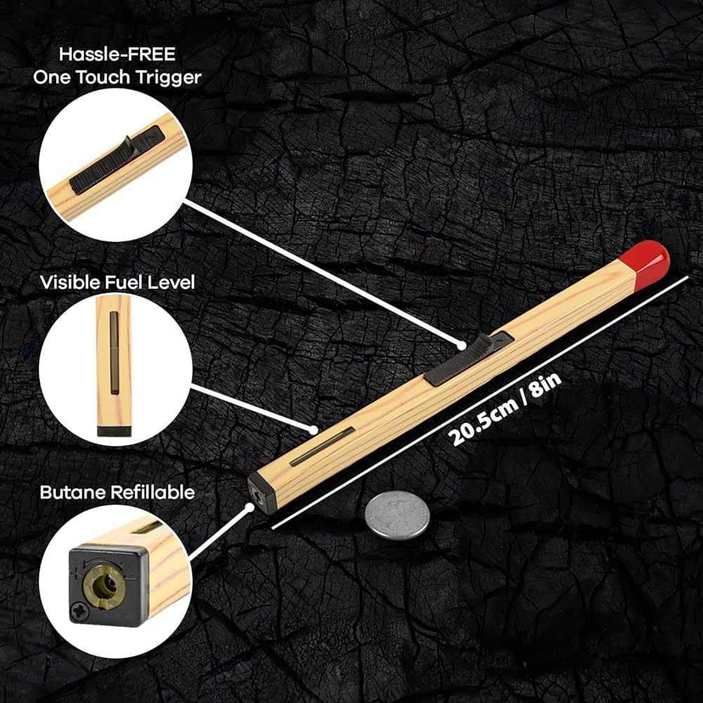 Matchstick Shaped Butane Gas Lighter for Kitchen