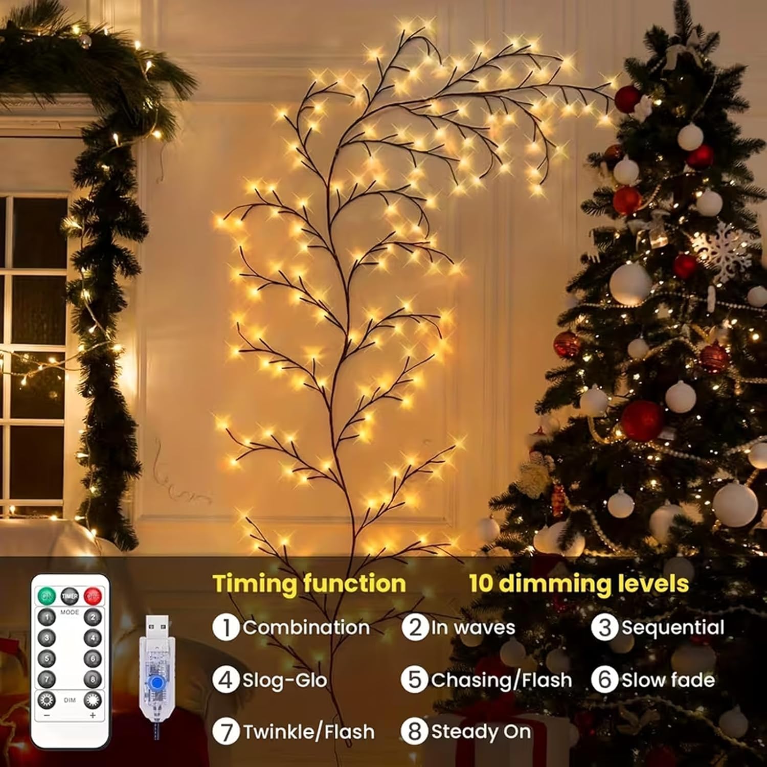 Willow Vine Lights led Tree Branch Light for Decoration Light Decoration at Home, Bedroom, Wall, Living Room