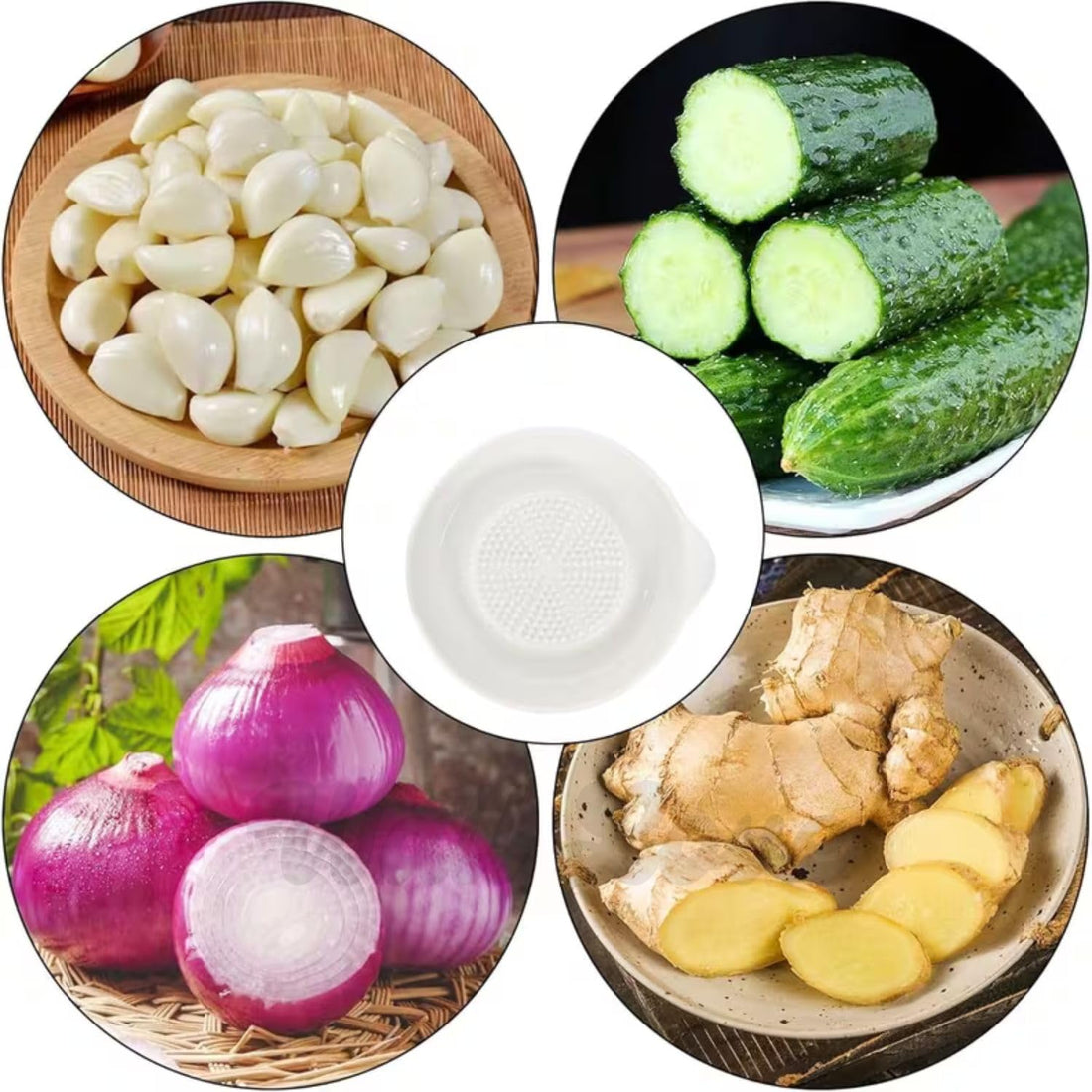 Garlic Crusher Ceramic Garlic Grater Plate