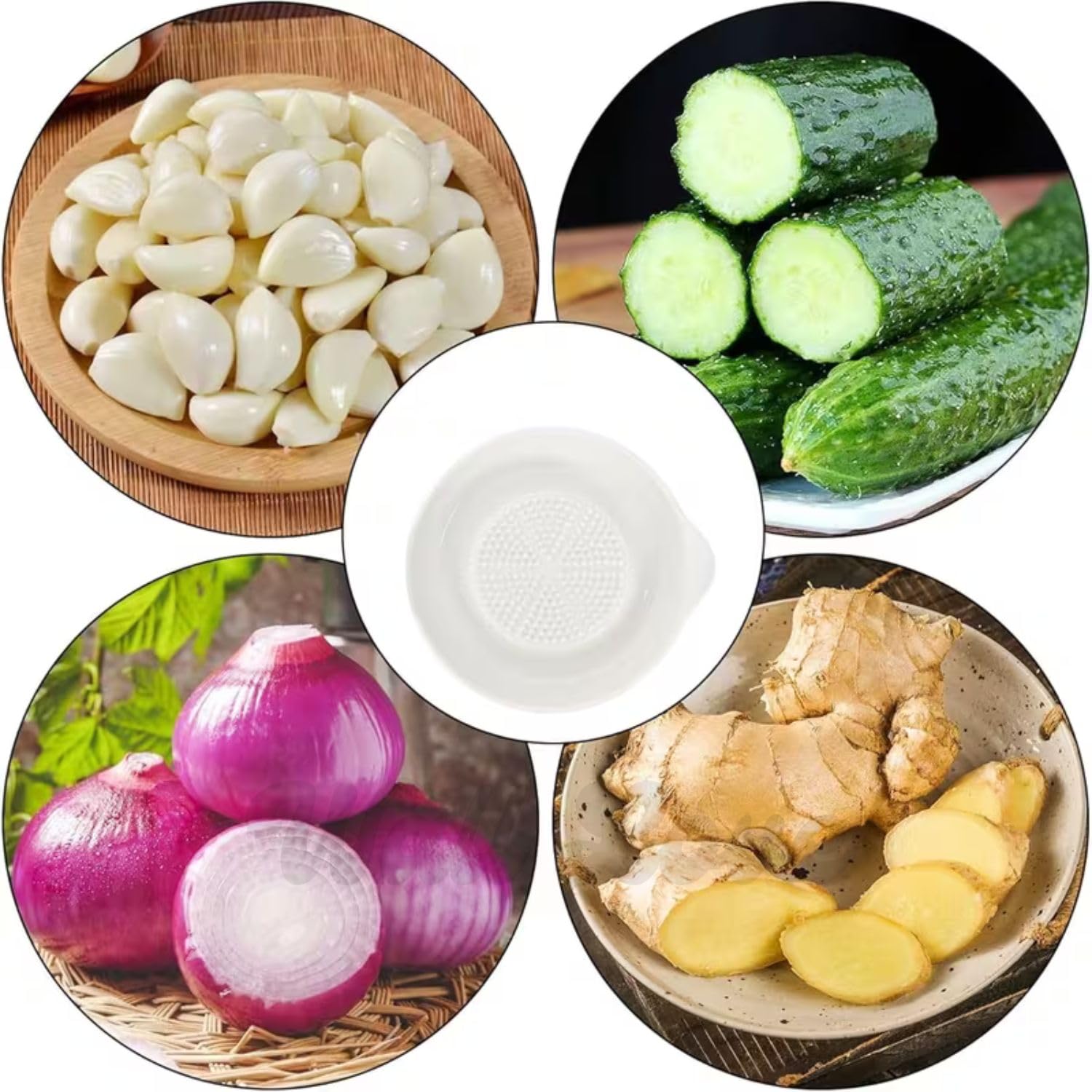 Garlic Crusher Ceramic Garlic Grater Plate