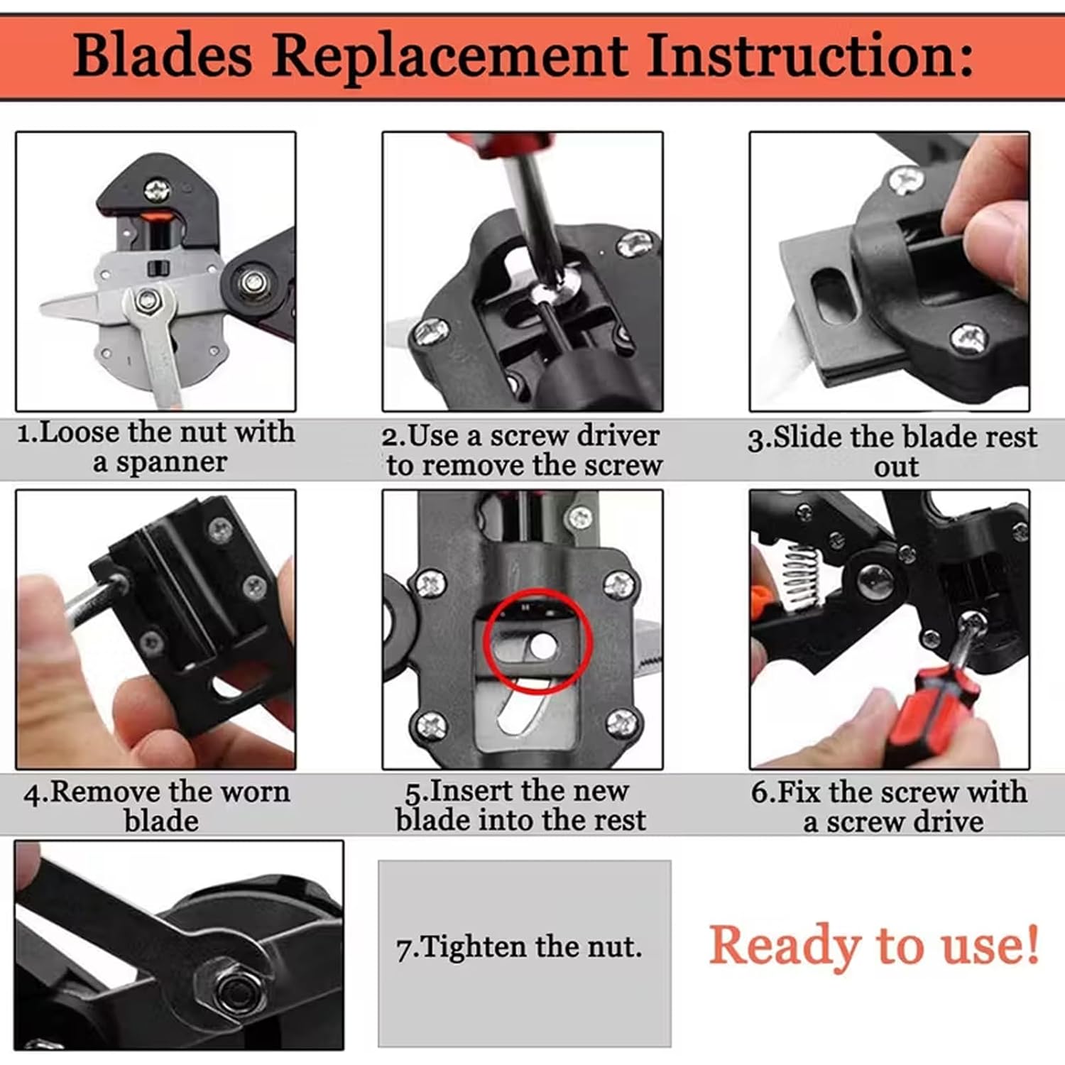 2 In 1 Garden Grafting Tool Pruner Kit For Plants, Plant Cutter For Garden, Grafting Tools For Plants, Precision Garden Grafting Tool With 3 Replaceable SK5 Steel Blades (Ω, U, V-Cut)