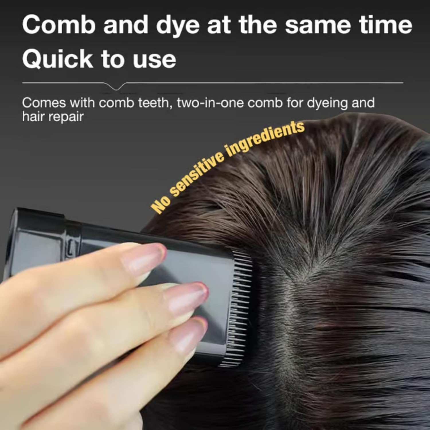 New Hair Color Comb Stick, Hairdressing Wand, Waterproof And Sweat-proof Instant Hair Dye Stick Grey Hair Coverage For Men & Women, Touch-Up With Comb Applicator, Easy Application
