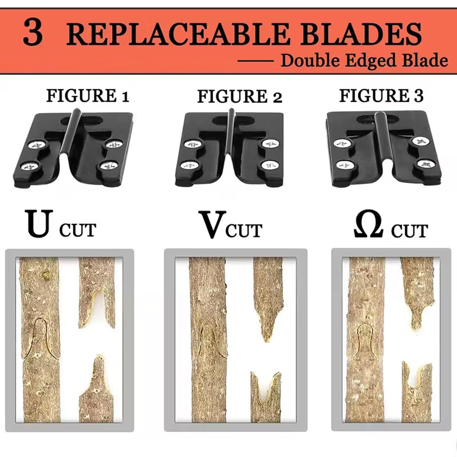 2 In 1 Garden Grafting Tool Pruner Kit For Plants, Plant Cutter For Garden, Grafting Tools For Plants, Precision Garden Grafting Tool With 3 Replaceable SK5 Steel Blades (Ω, U, V-Cut)