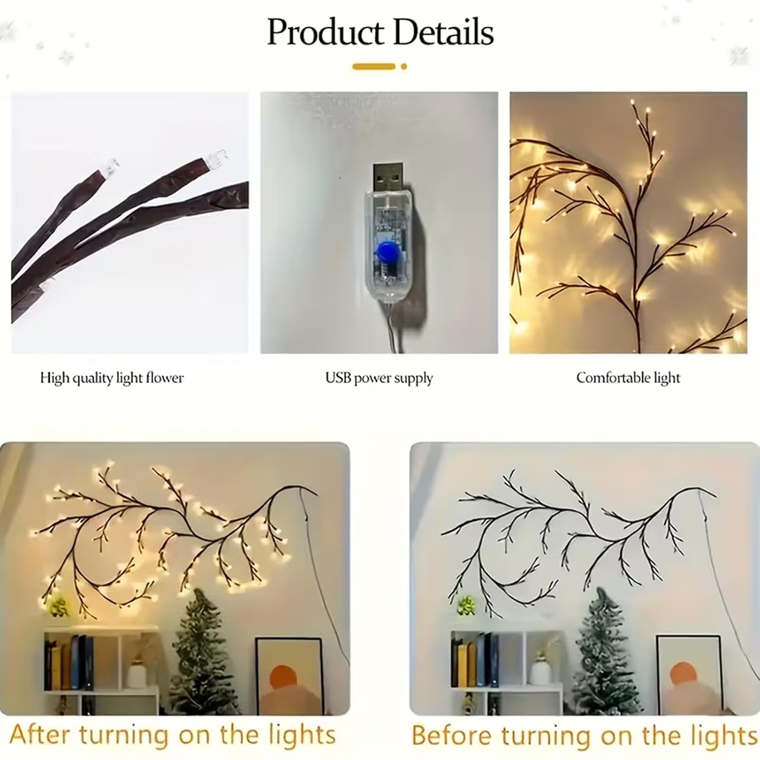 Willow Vine Lights led Tree Branch Light for Decoration Light Decoration at Home, Bedroom, Wall, Living Room
