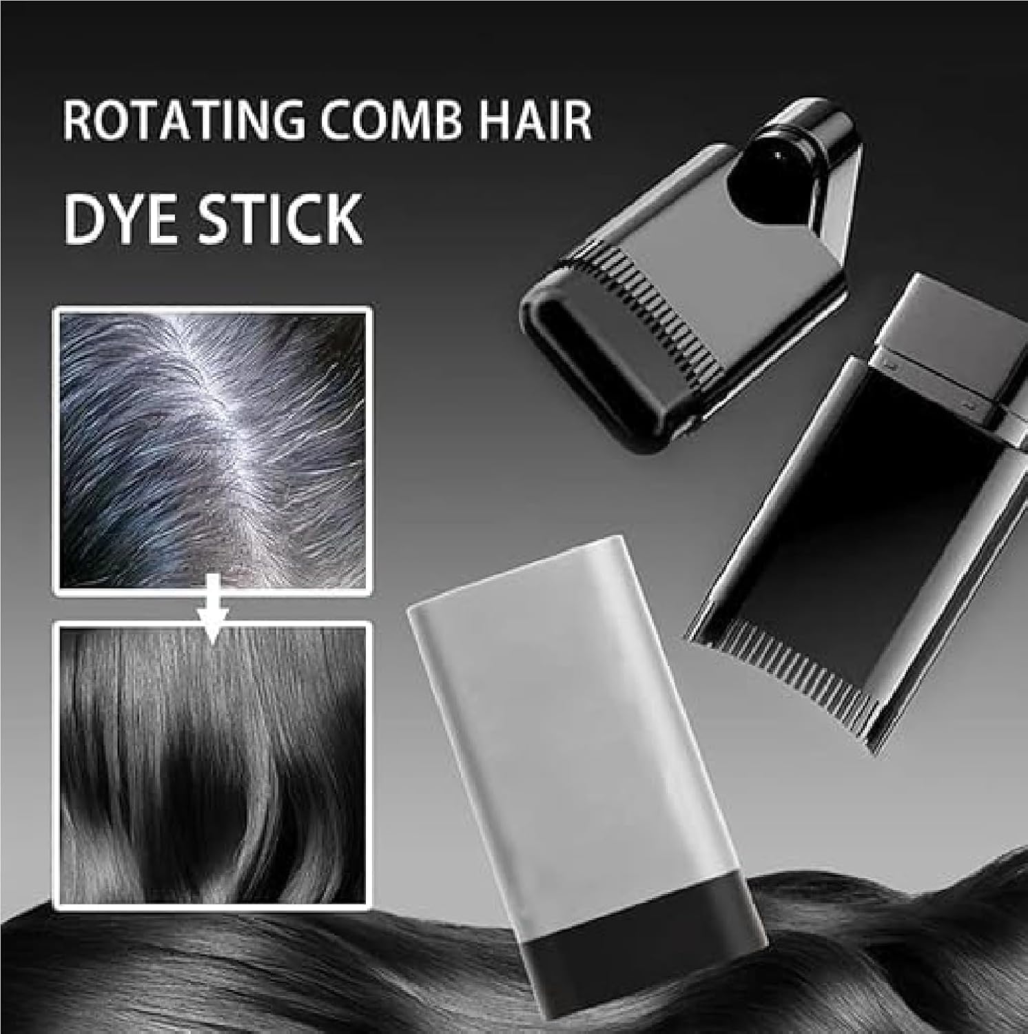 New Hair Color Comb Stick, Hairdressing Wand, Waterproof And Sweat-proof Instant Hair Dye Stick Grey Hair Coverage For Men & Women, Touch-Up With Comb Applicator, Easy Application